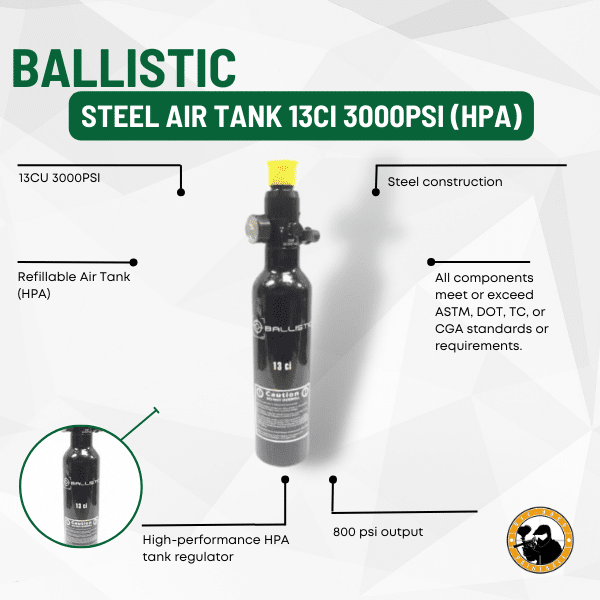 BALLISTIC 13CI 3000PSI AIR TANK - Guards On Duty Shop