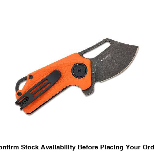 Black FOX Puck Folding Knife D2 Black PTFE Stone Washed Blade - Guards On Duty Shop