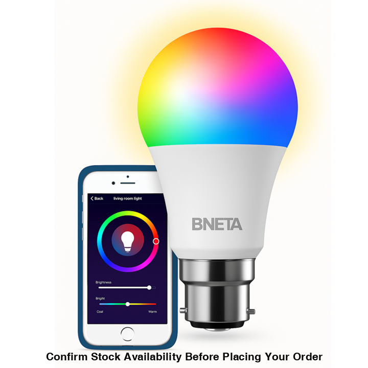 BNETA IoT Smart WiFi Colour + Warm/Cool white LED Bulb (B22)