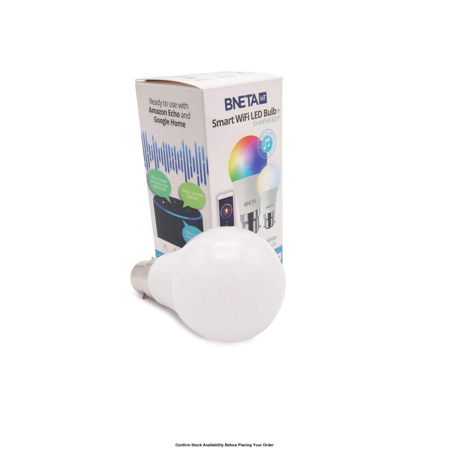 BNETA IoT Smart WiFi Colour + Warm/Cool white LED Bulb (B22) - BNETA IoT Smart WiFi Colour + Warm/Cool white LED Bulb