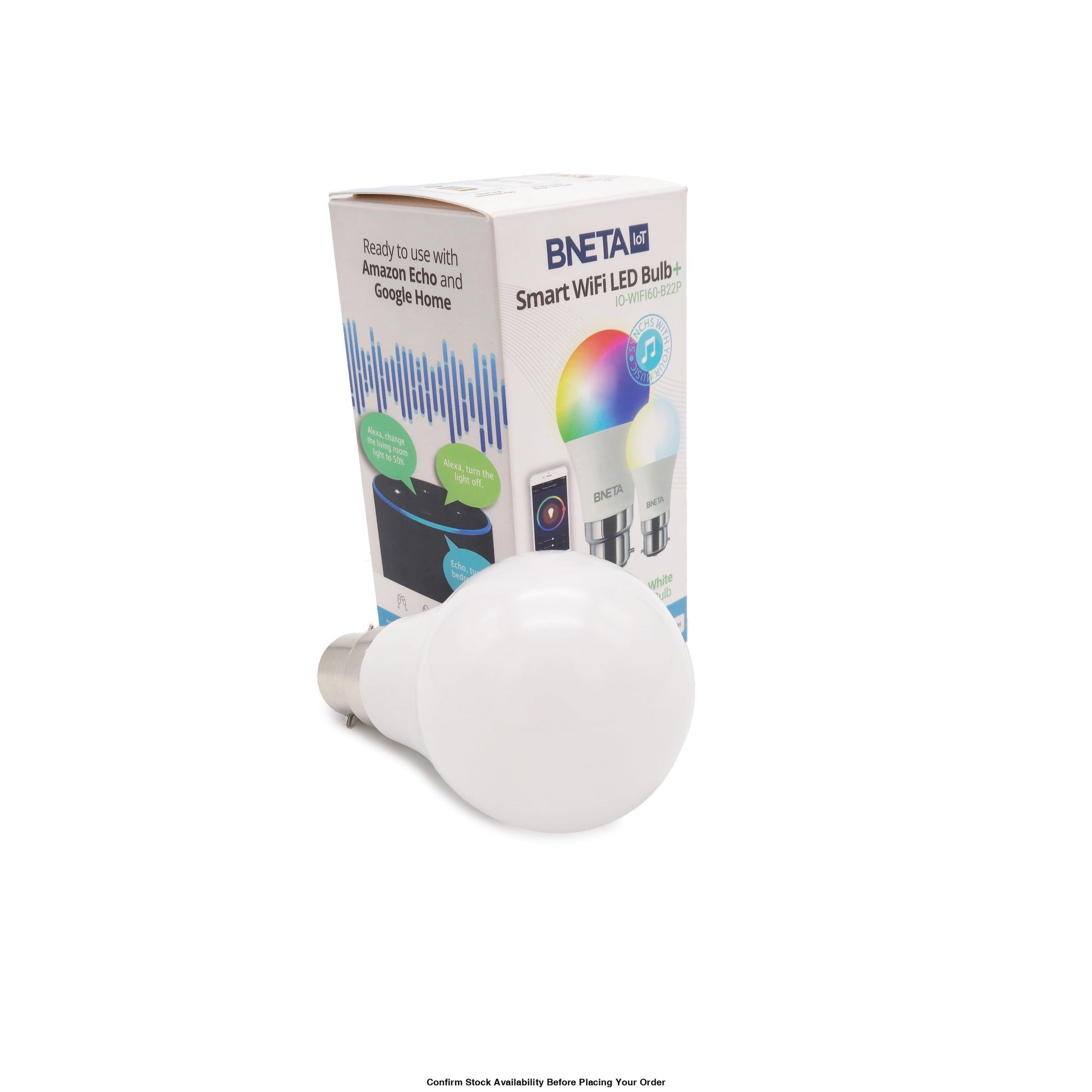 BNETA IoT Smart WiFi Colour + Warm/Cool white LED Bulb (B22) - BNETA IoT Smart WiFi Colour + Warm/Cool white LED Bulb