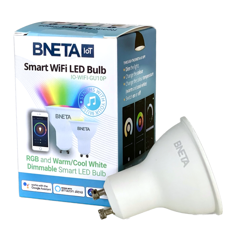 BNETA IoT Smart WiFi Colour + Warm/Cool White LED Bulb (GU10)