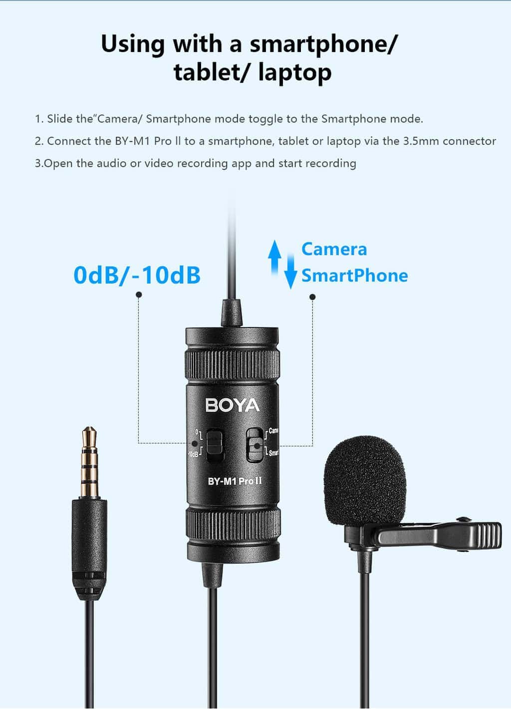 BOYA BY-M1 Pro II Universal Lavalier Microphone