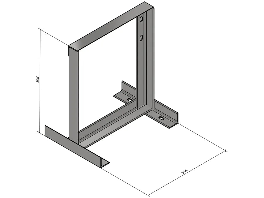 Square Wall Bracket – 390mm Off Set