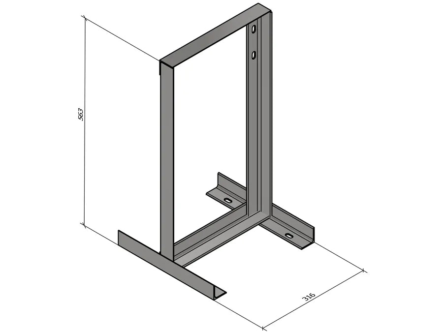 Square Wall Bracket – 560mm Off Set