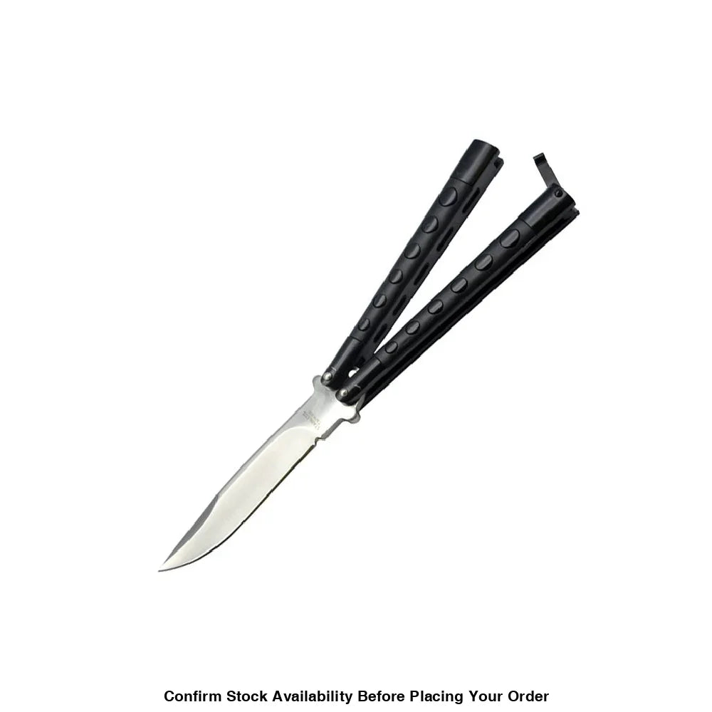 Butterfly knife black handle- 7127P - Guards On Duty Shop