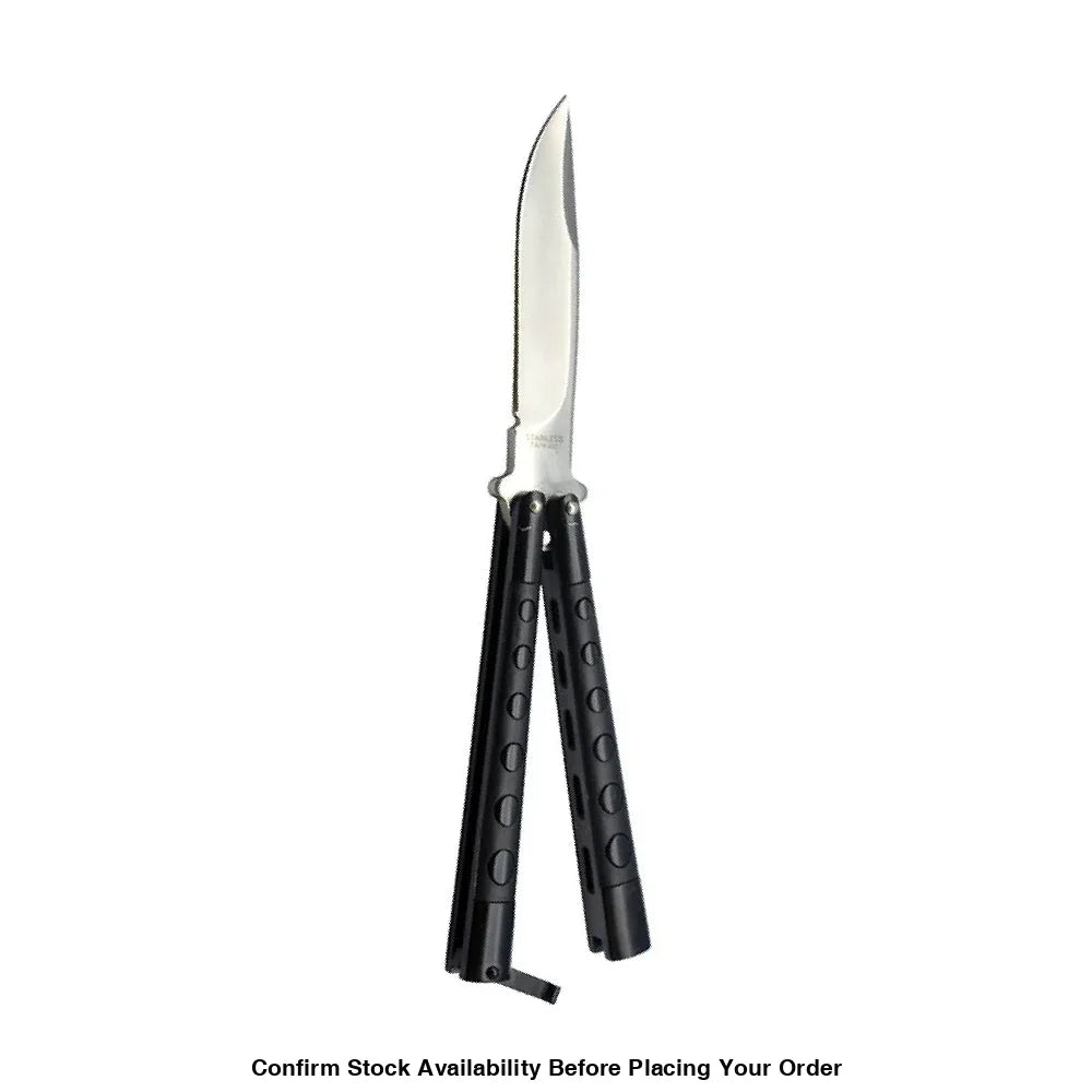 Butterfly knife black handle- 7127P - Guards On Duty Shop