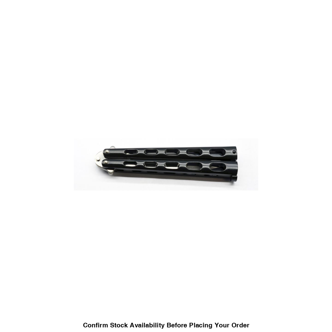 Butterfly knife matte black skeletonized handle - Guards On Duty Shop