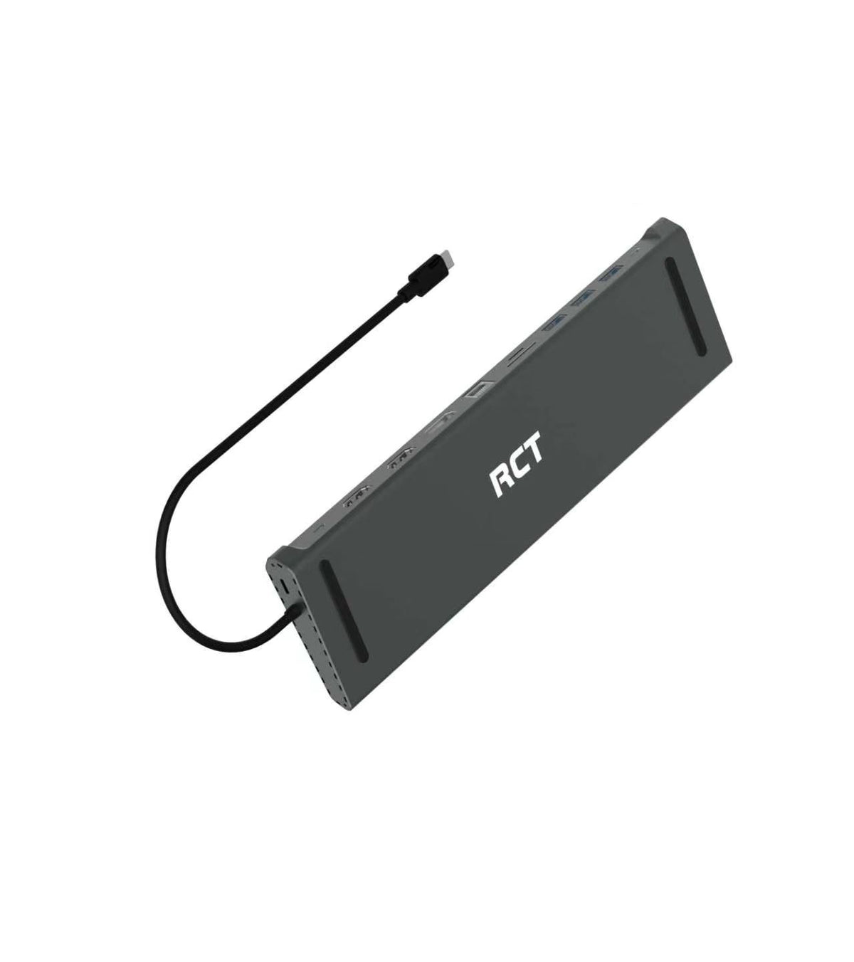RCT 13-in-1 USB type C dock with MST function; 2 HDMI; 1 DP; 3 USB 3.0; 1 RJ45; PD; 3.5mm audio & mic; SD/TF3.0 reader