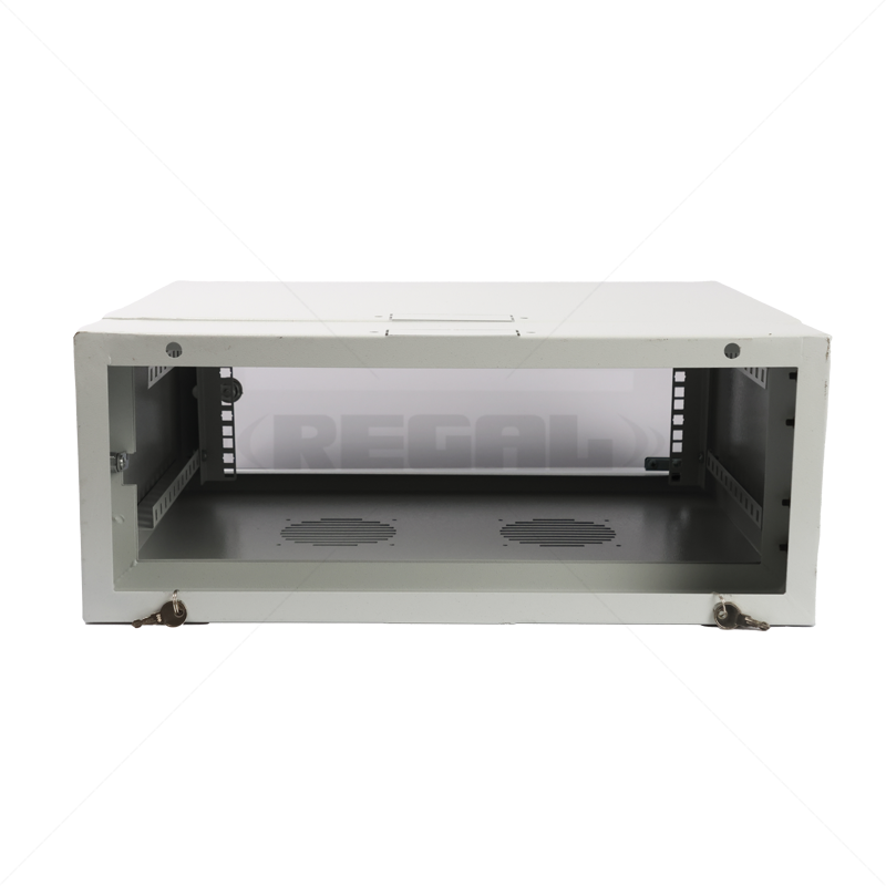 Cabinet 4U Wall Box Swingframe Collar 300x200mm excl Fan & Power Grey
