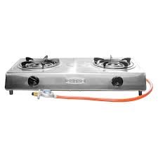 CADAC 2 Plate Stainless Steel Stove with Hose & Regulator