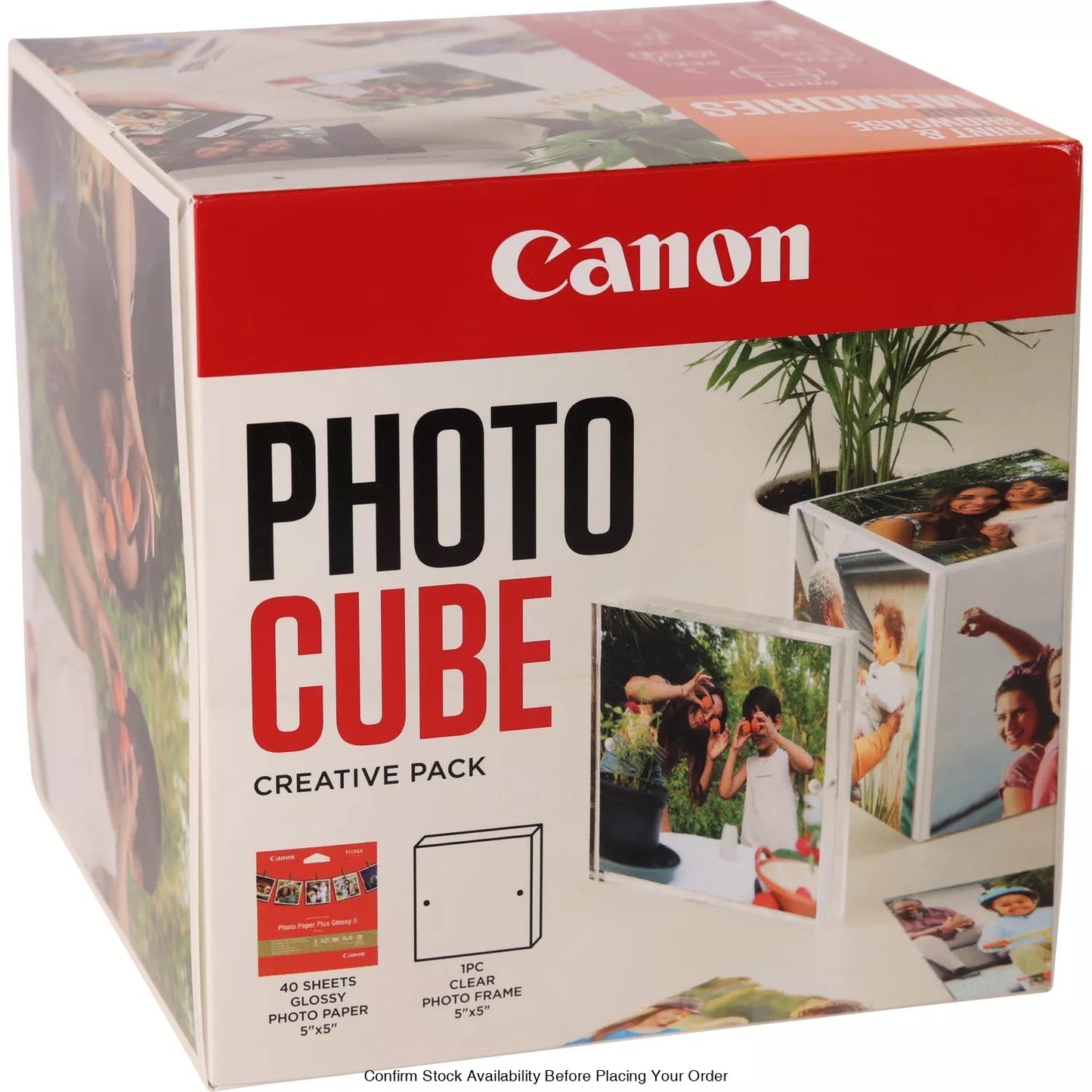 CANON PHOTO CUBE PAPER PP-201 5X5 PHOTO CUBE CP WH/ORANGEINCLUDES 1 X ACRYLIC PHOTO FRAME (5X5) + 1 X PP-201 (5X5) 40 SHEETS - Guards On Duty Shop