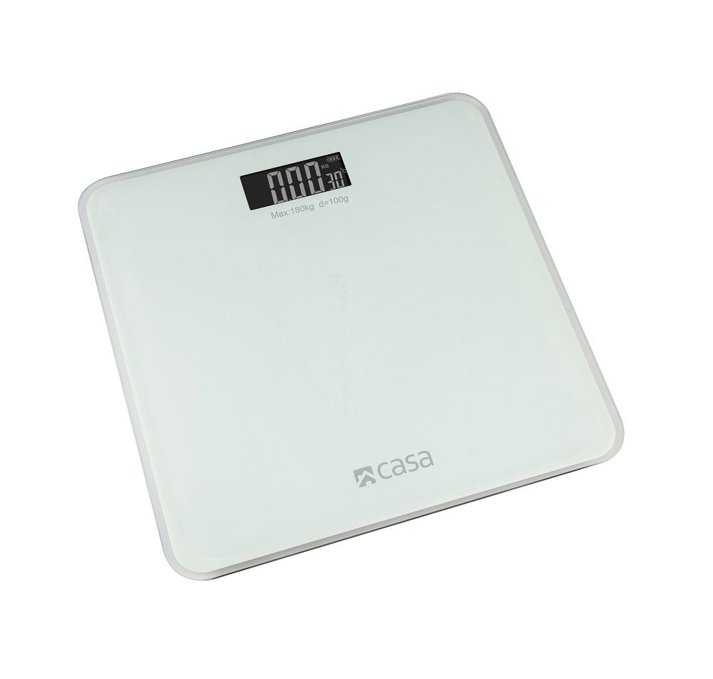 CASA Electronic Bathroom Round Edge Glass Scale Bianco