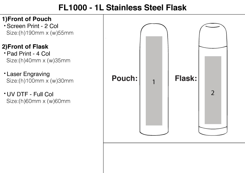 1L Stainless Steel Flask