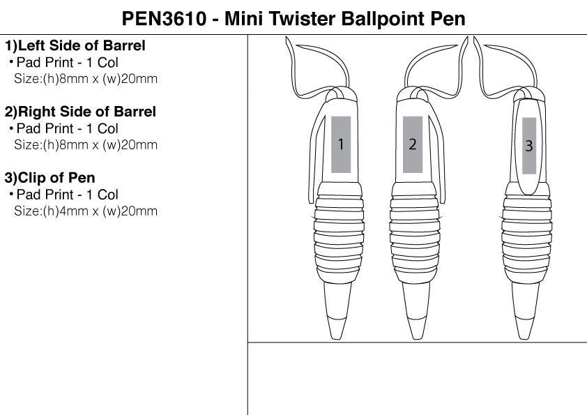 Mini Twister Ballpoint Pen - branding