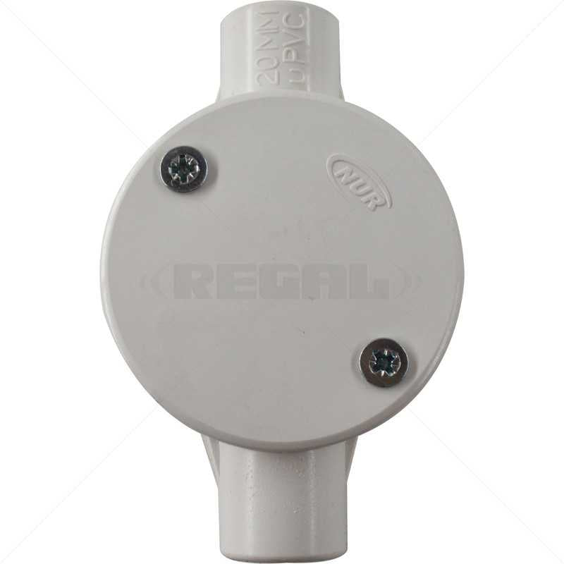 Conduit PVC 20mm 2-Way Box Lid & Screws