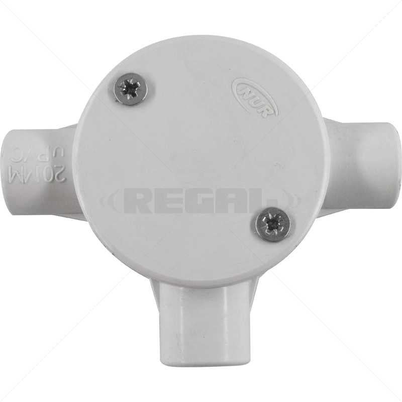 Conduit PVC 20mm 3-Way Box Lid & Screws