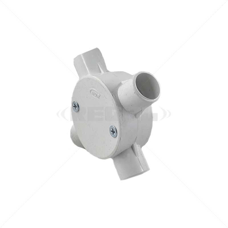 Conduit PVC - 20mm 4-Way Box with Lid and Screws