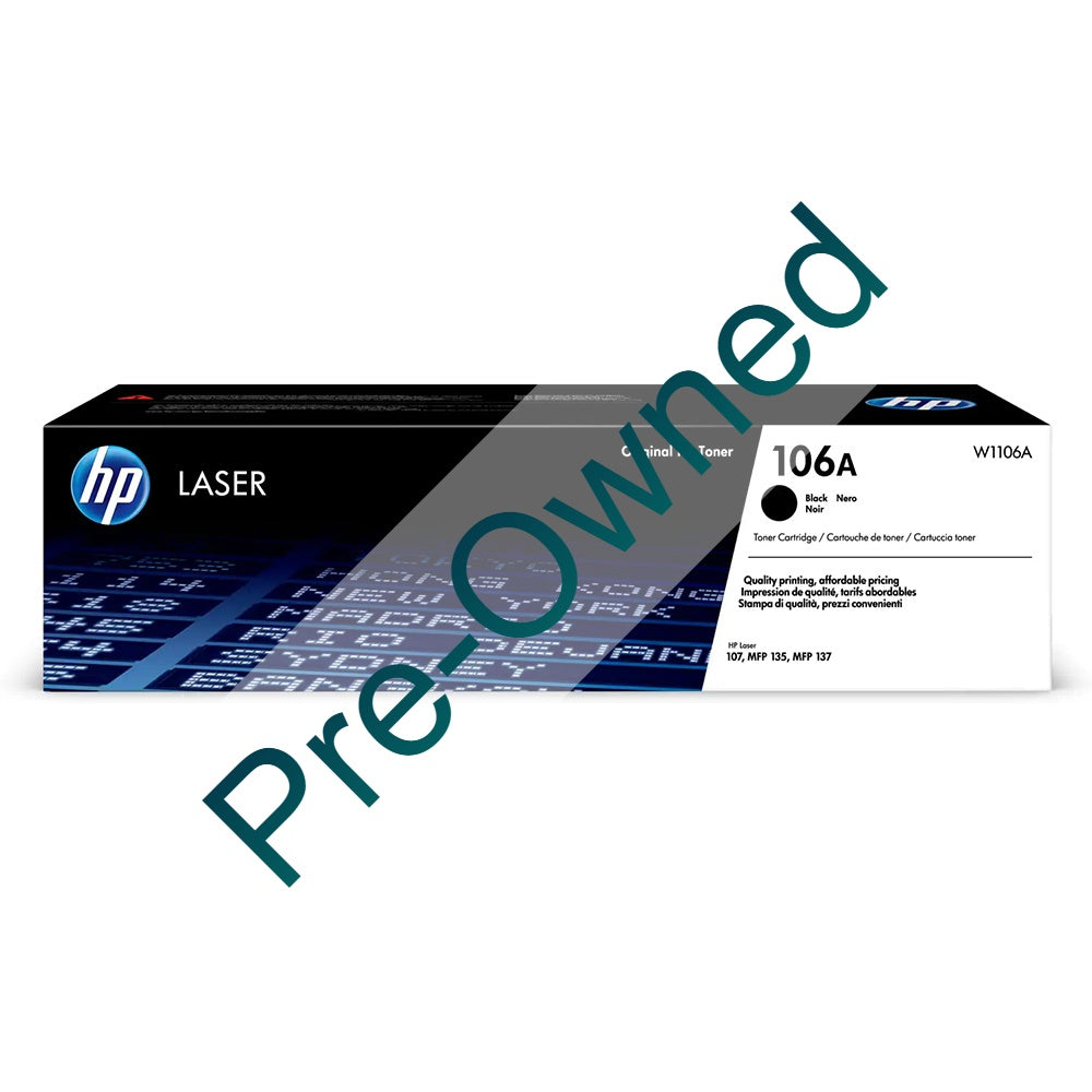 CPO HP #106A BLACK ORIGINAL LASER TONER CARTRIDGE CPO - BOX OPENED/BOX DAMAGED - Guards On Duty Shop