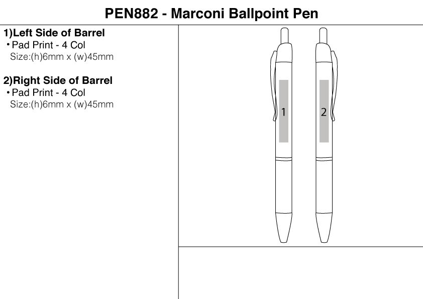 Marconi Ballpoint Pen - branding