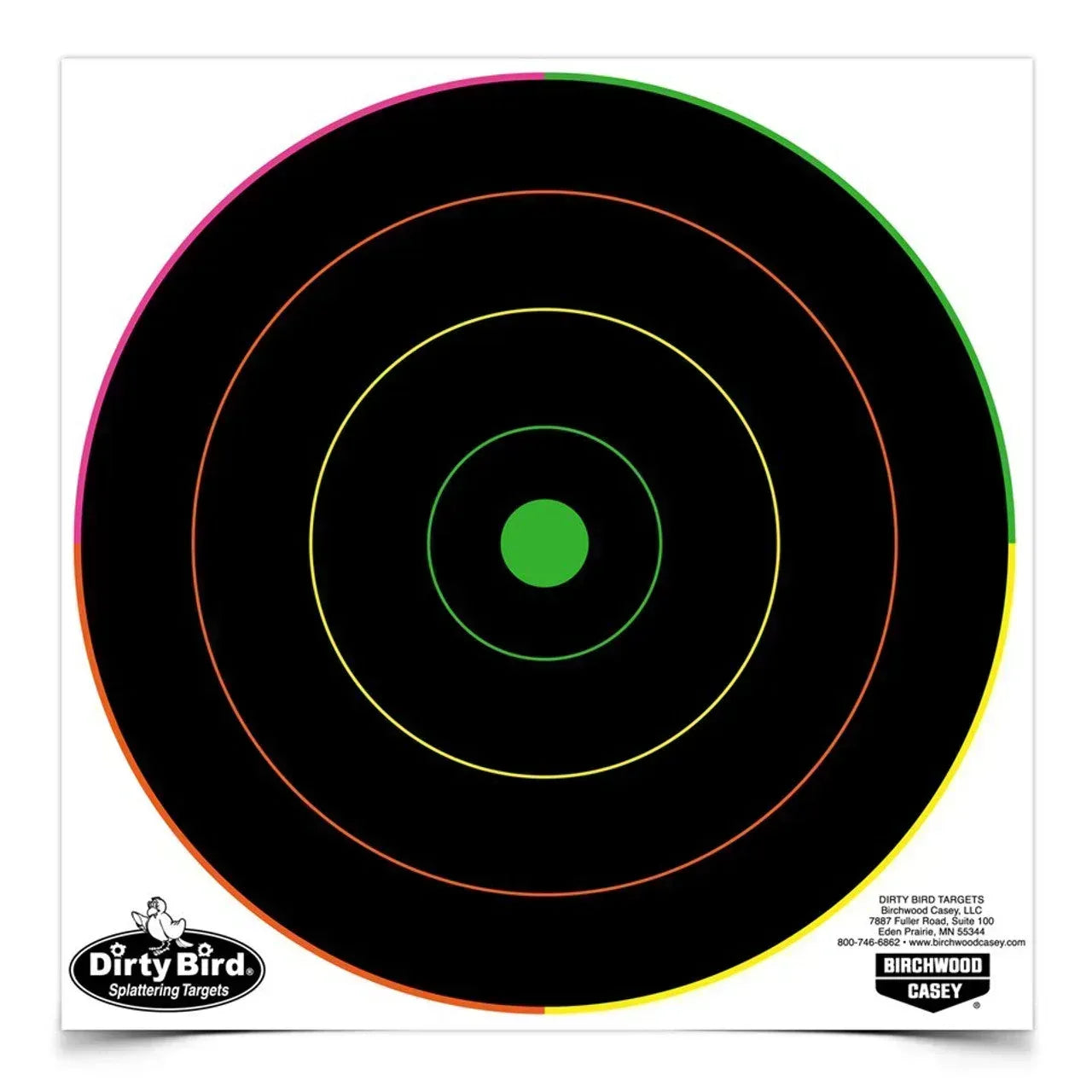 Dirty Bird® 8 Inch Multi-Color Bull's-Eye Target, 20 Targets Guards On Duty Security
