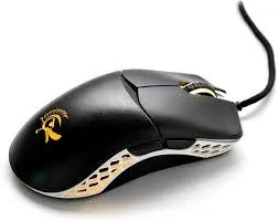 Ducky Mouse Feather Black and White - Omron D2FC-F-K 60M switches; PixArt sensor; 16000 DPI.