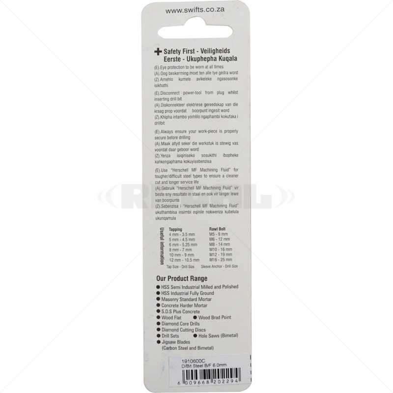 Drill Bit - Steel 6.0mm