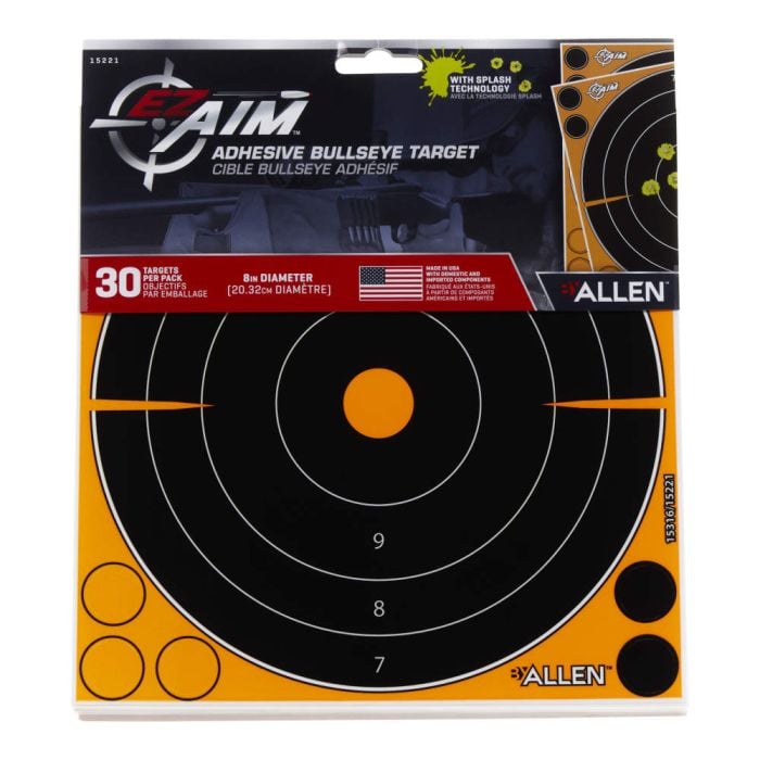ALLEN EZ AIM ADHESIVE SPLASH BULLS EYE 8IN 6 PACK
