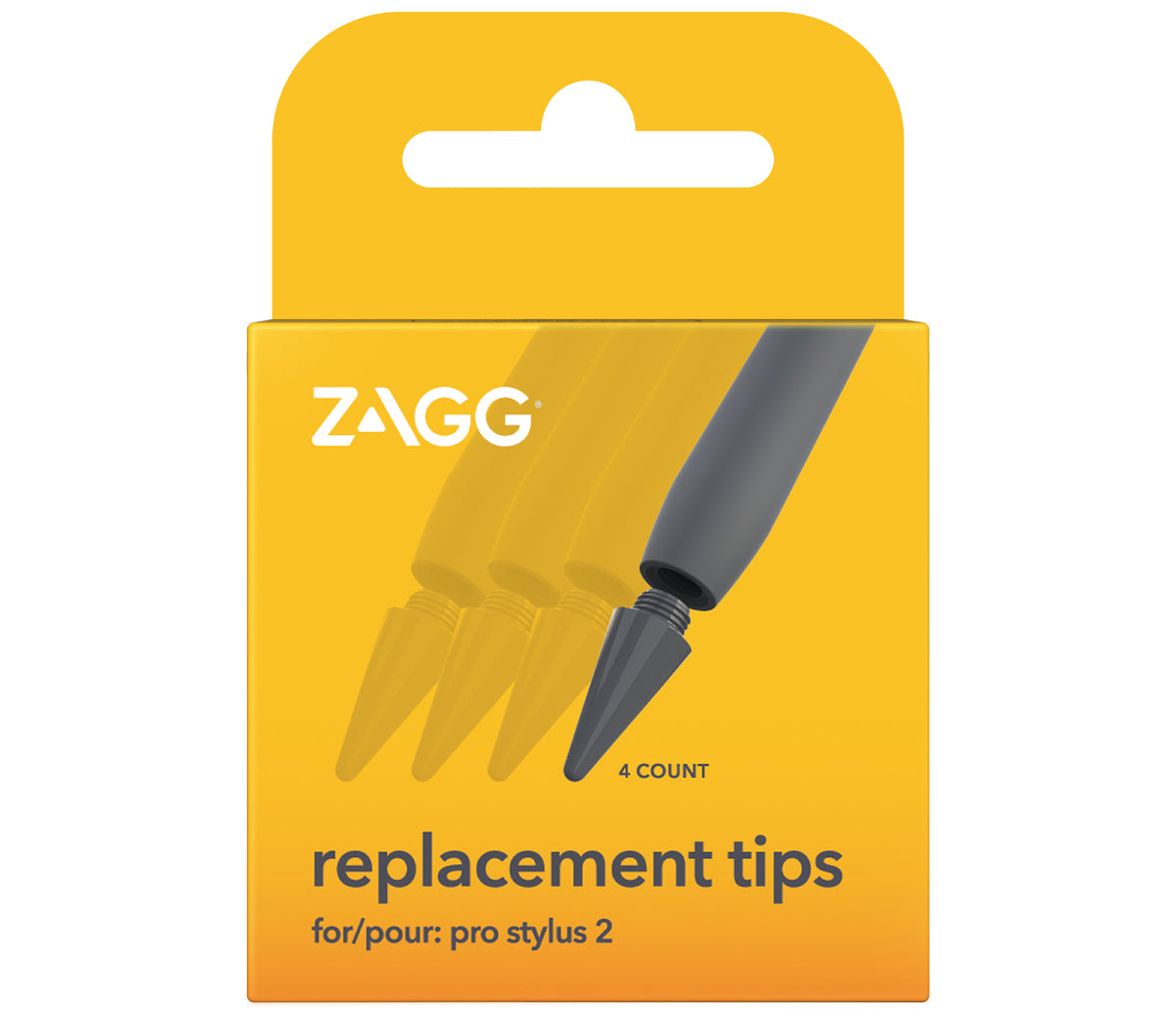 ZAGG-Pro Stylus 2 replacement Tips-pack of 4(retail box)-Grey