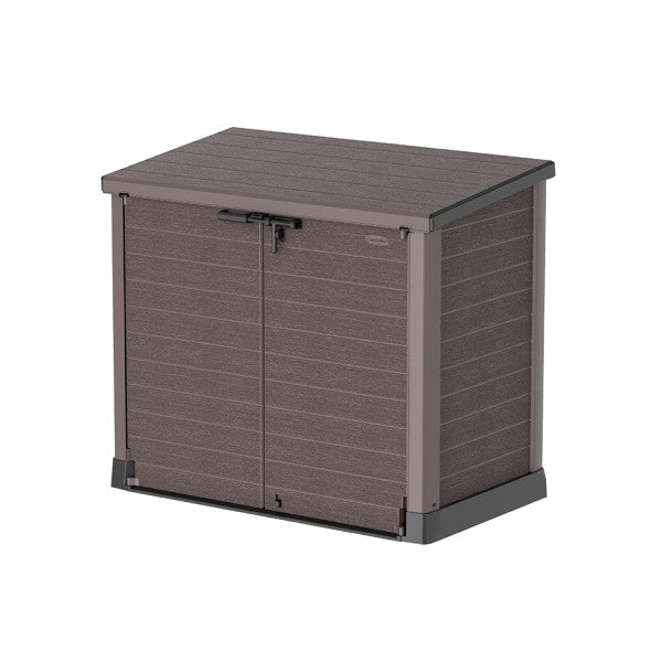 Cosmoplast CedarGrin Storage Shed Flat Lid 1200L Dark Brown