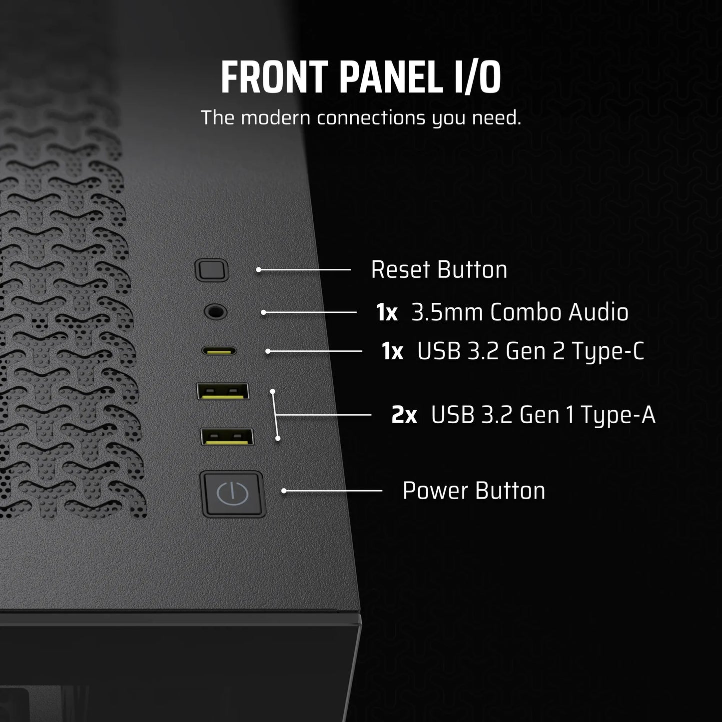 3500X Tempered Glass Black Mid-Tower PC Case; 2x 3.5'' | 2x 2.5'' Drive Bays; Up to 360mm Radiator compatible