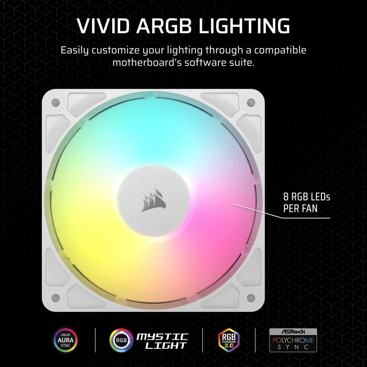 Corsair RS120 ARGB 120mm PWM Fan – White