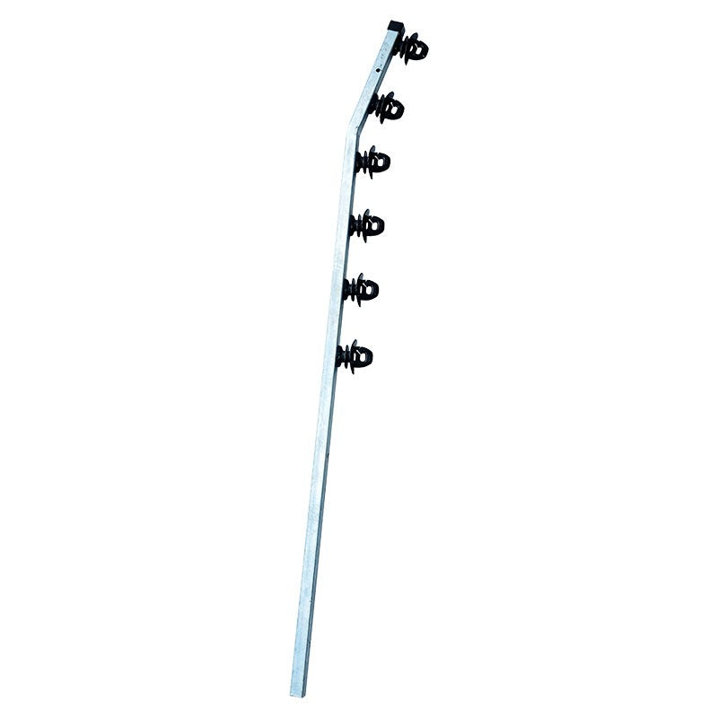 Nemtek Fence Pole - 6Line SQT Black Jurassic Galv Angled Powder Coa