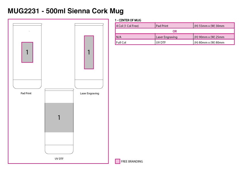500ml Sienna Cork Mug