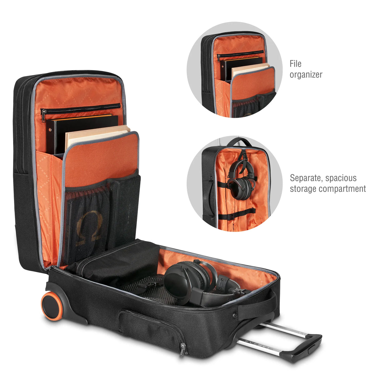 EVERKI TROLLEY BAG | Fits up to 18.4 inch laptops | Fits heavy accessories | Smart clothing compartment for long travel days