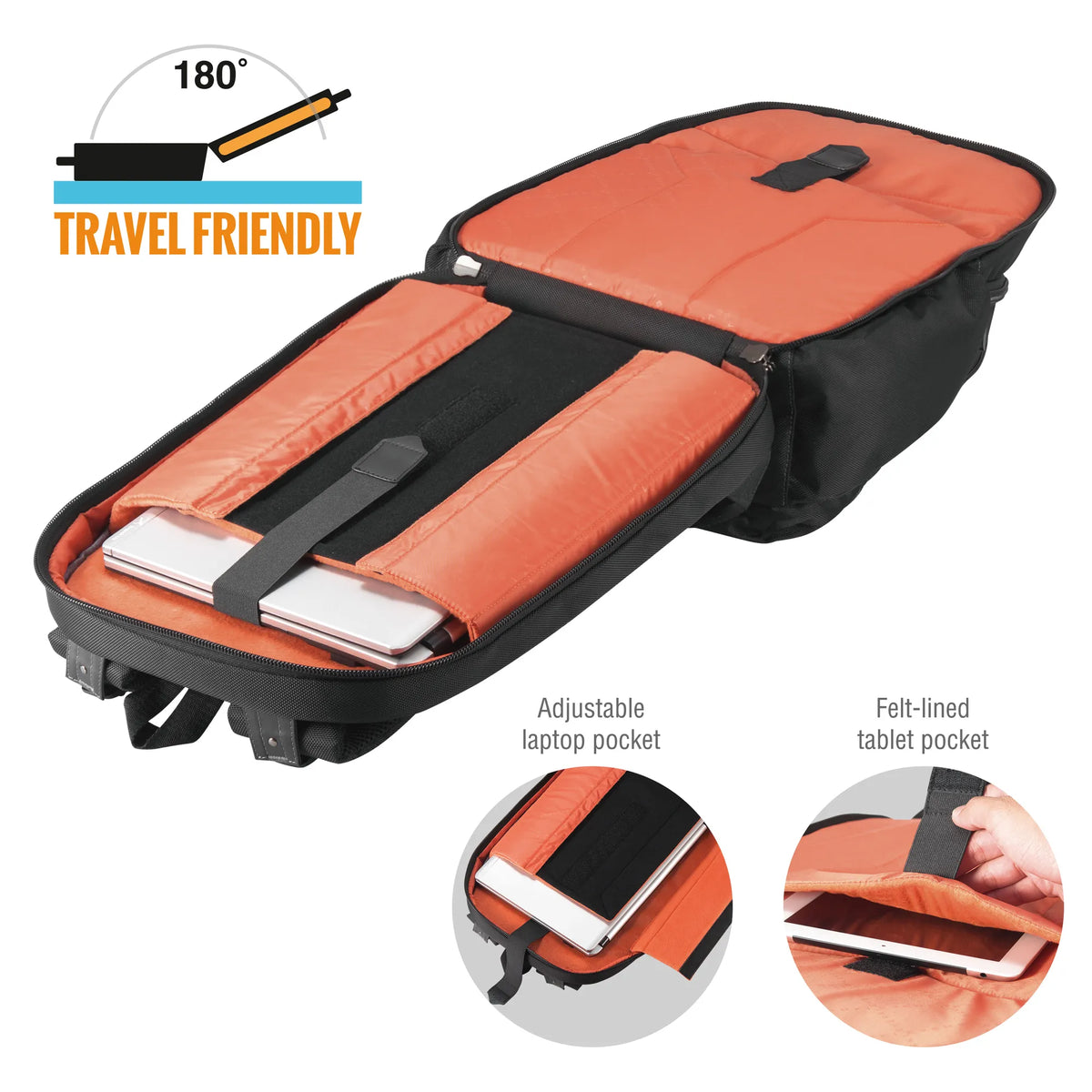 EVERKI ATLAS BACKPACK | Fits up to 17.3 inch laptops | Travel friendly | Opens 180 | Trolley handle pass-through