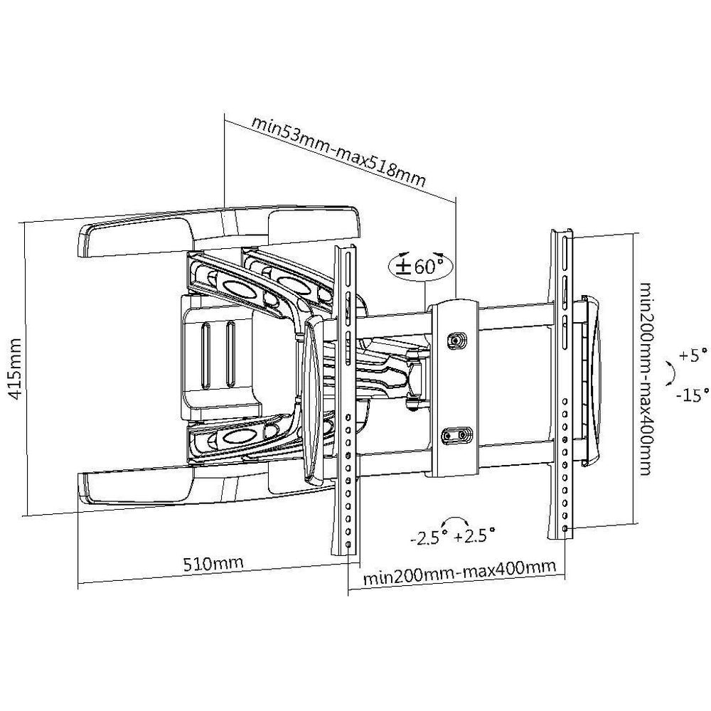 EQUIP BRACK, TV 32"-55" TILT/SWIVEL WALL - Guards On Duty Shop