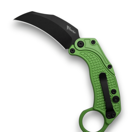 Reate EXO-K Gravity Karambit Button Lock Knife Oxidized Green