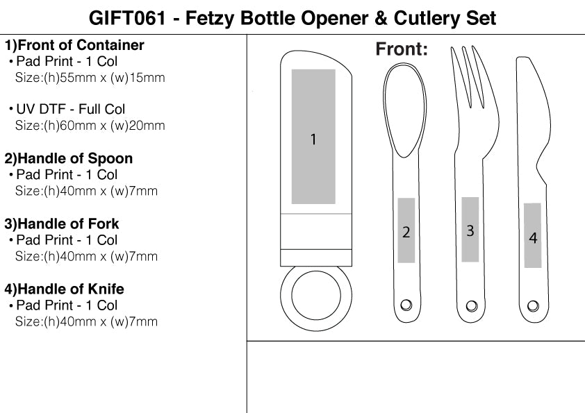 Fetzy Bottle Opener & Cutlery Set