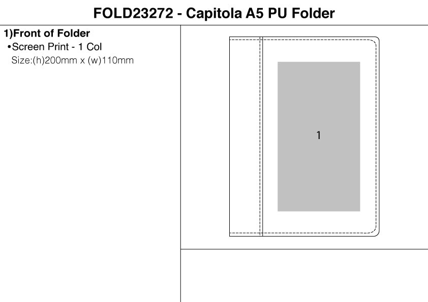 Capitola A5 PU Folder - branding