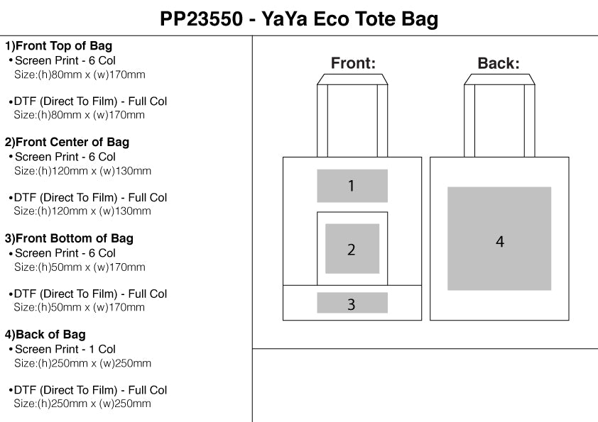 YaYa Eco Tote Bag - branding