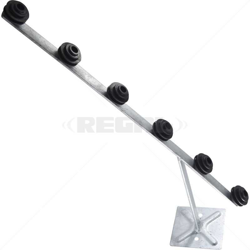Fence Pole - 6Line TPole Galv Black Bob