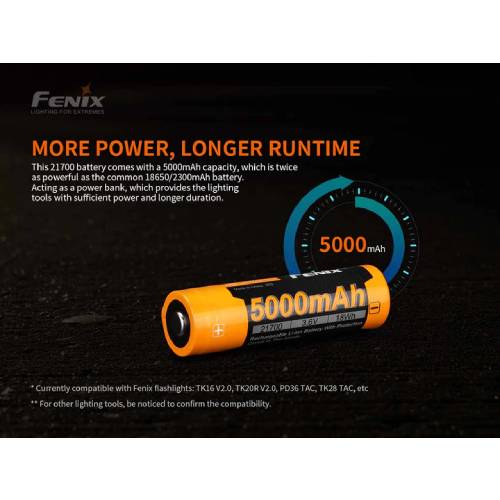 FENIX ARB-L21-5000 (5000MAH 21700 BATTERY) V2.0 - Guards On Duty Shop