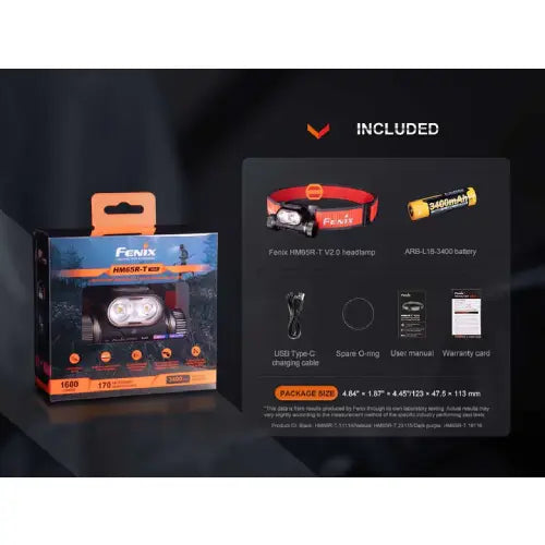 Fenix HM65R-T V2.0 LED Headlamp (Nebula Purple)