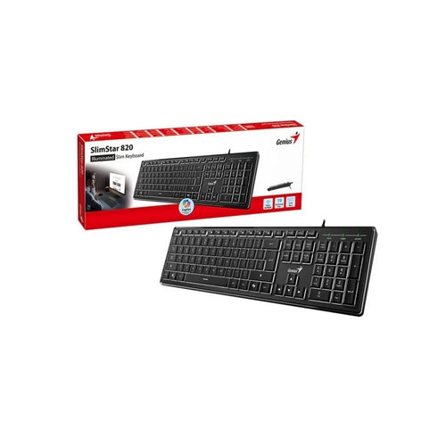 GENIUS USB SLIMSTAR 820 AI CO PILOT Keyboard Black *NEW* - Guards On Duty Shop