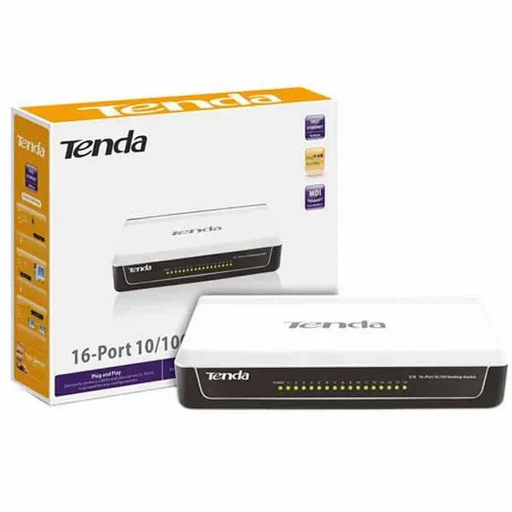 TENDA DESKTOP SWITCH 16-PORT FAST ETHERNET 10/100 Guards On Duty Security