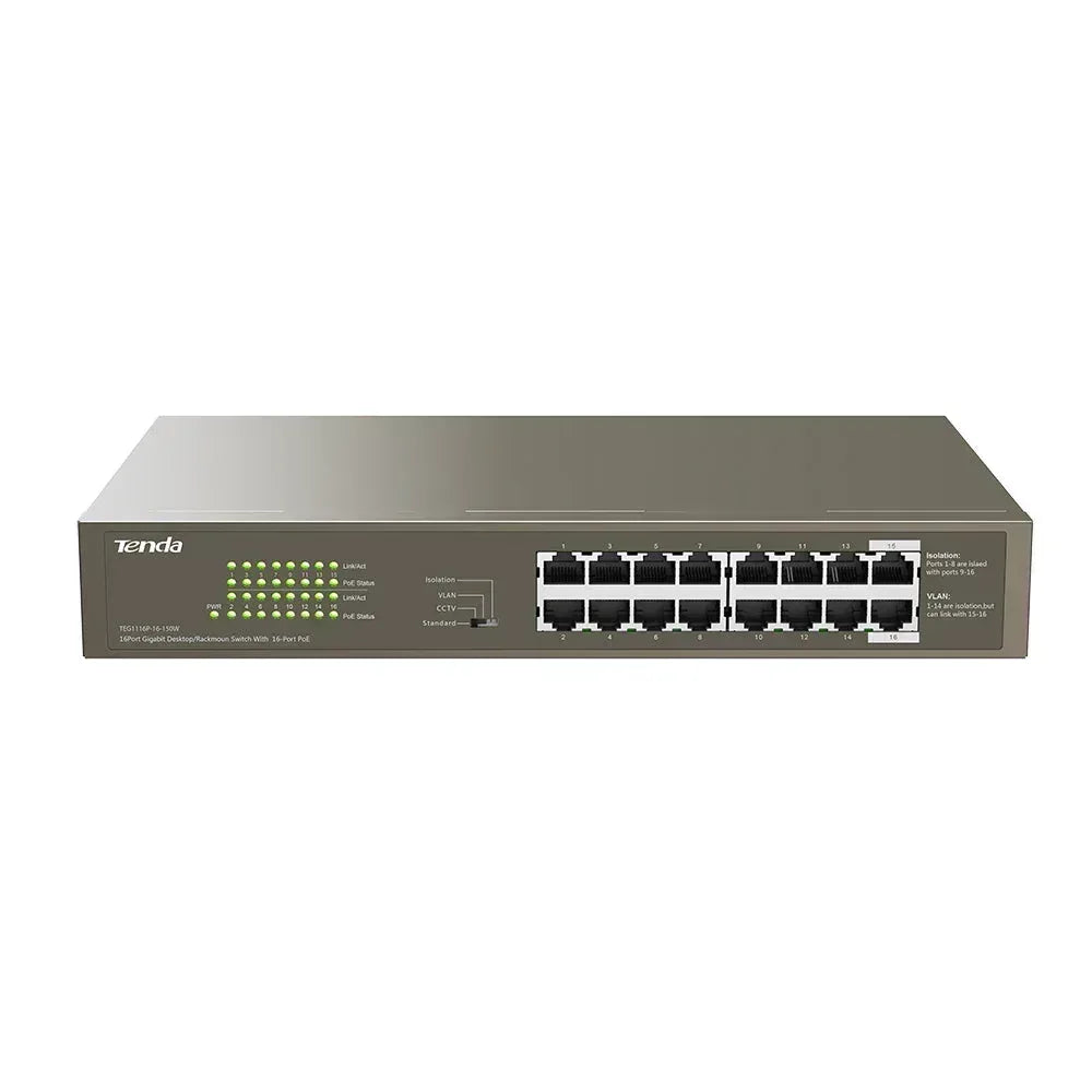 TENDA RACKMOUNT SWITCH GIGABIT 16 PORT POE Guards On Duty Security