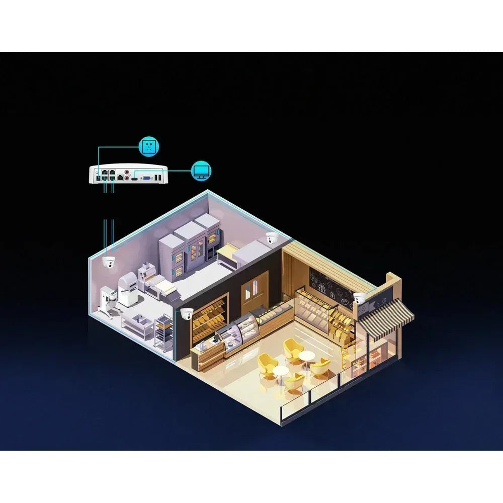 Tenda 4 Channel PoE HD Video Security Kit Guards On Duty Security