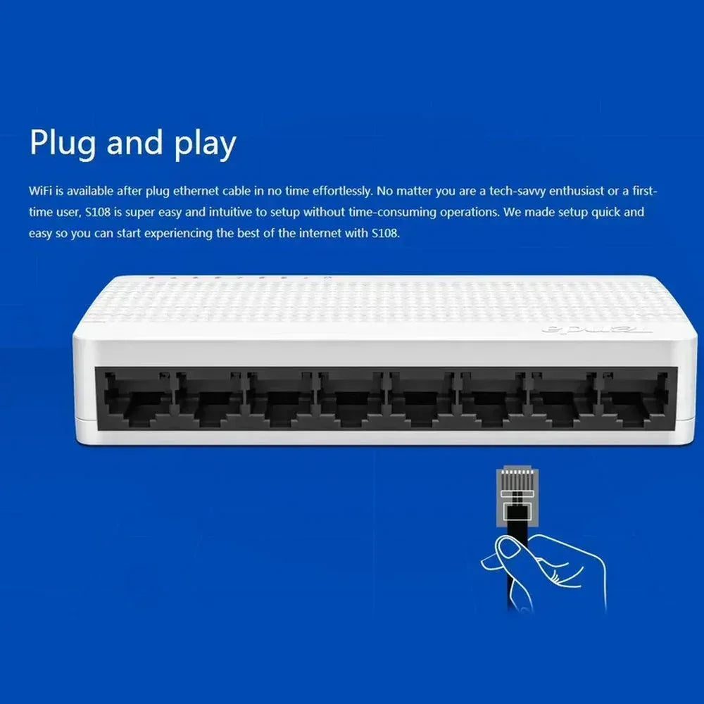 TENDA DESKTOP SWITCH 8-PORT FAST ETHERNET 10/100 Guards On Duty Security