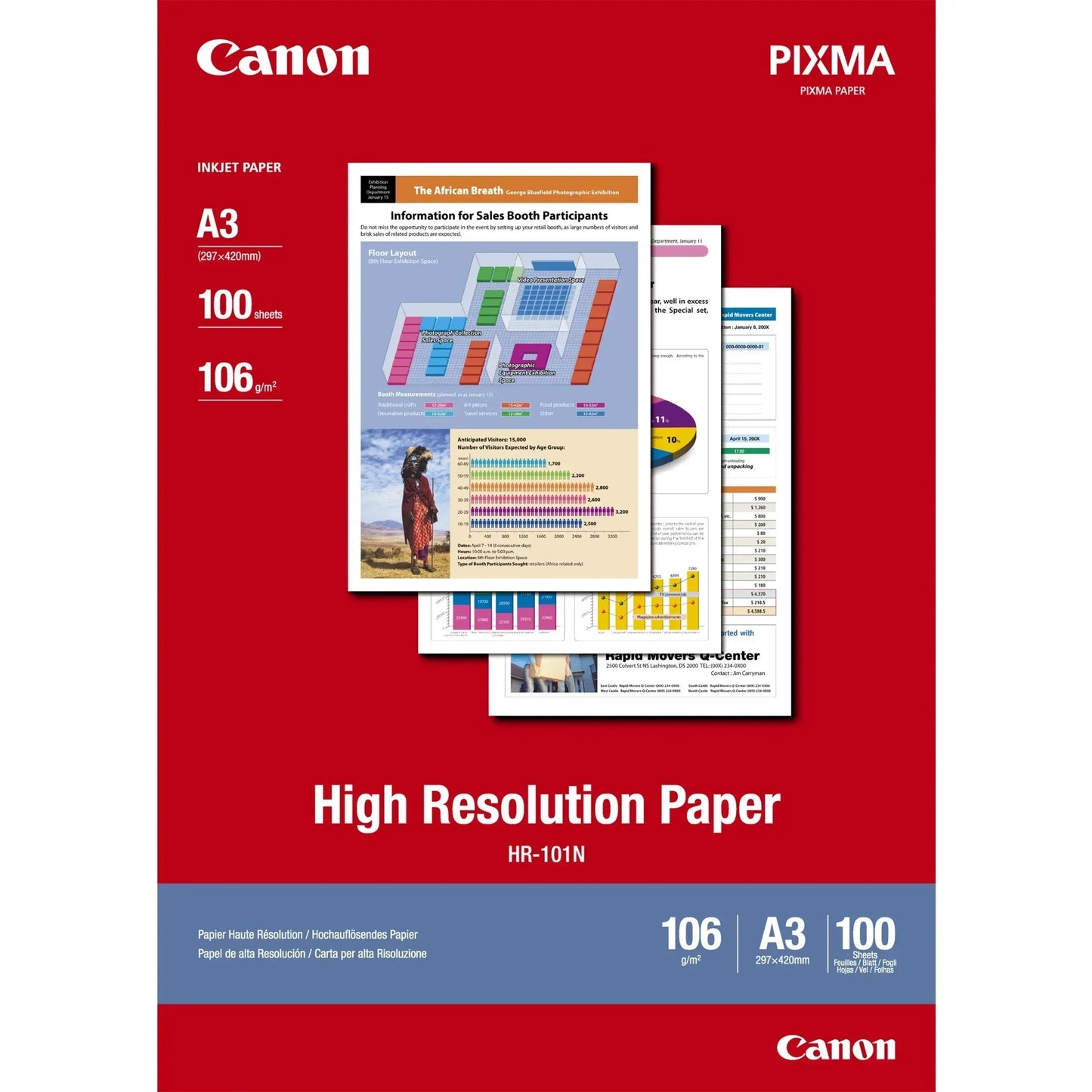 CANON HR-101- HIGH RESOLUTION PAPER, HR-101 A3 (100 SHEETS)HIGH RESOLUTION PAPER A4 - 20 SHEETS. 106 GSM , 0.12MM THICK - Guards On Duty Shop & Security Guards